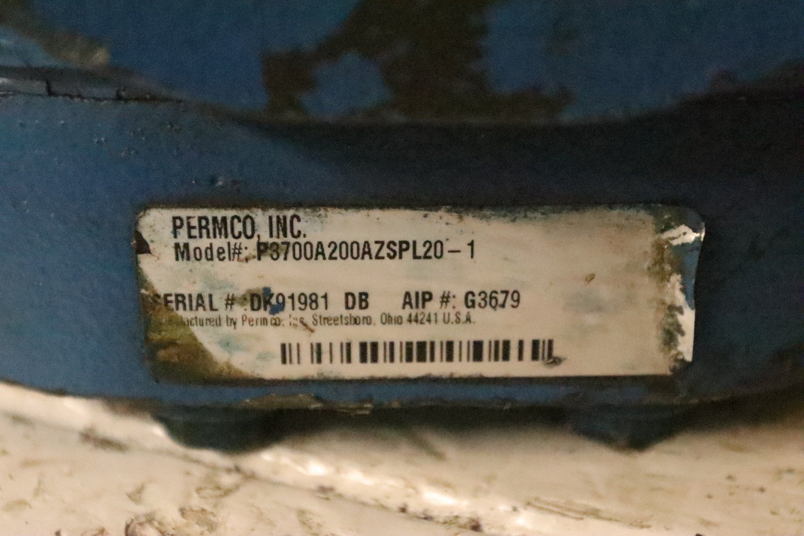 PERMCO INC P3700A200AZSPL20 Gear Pump