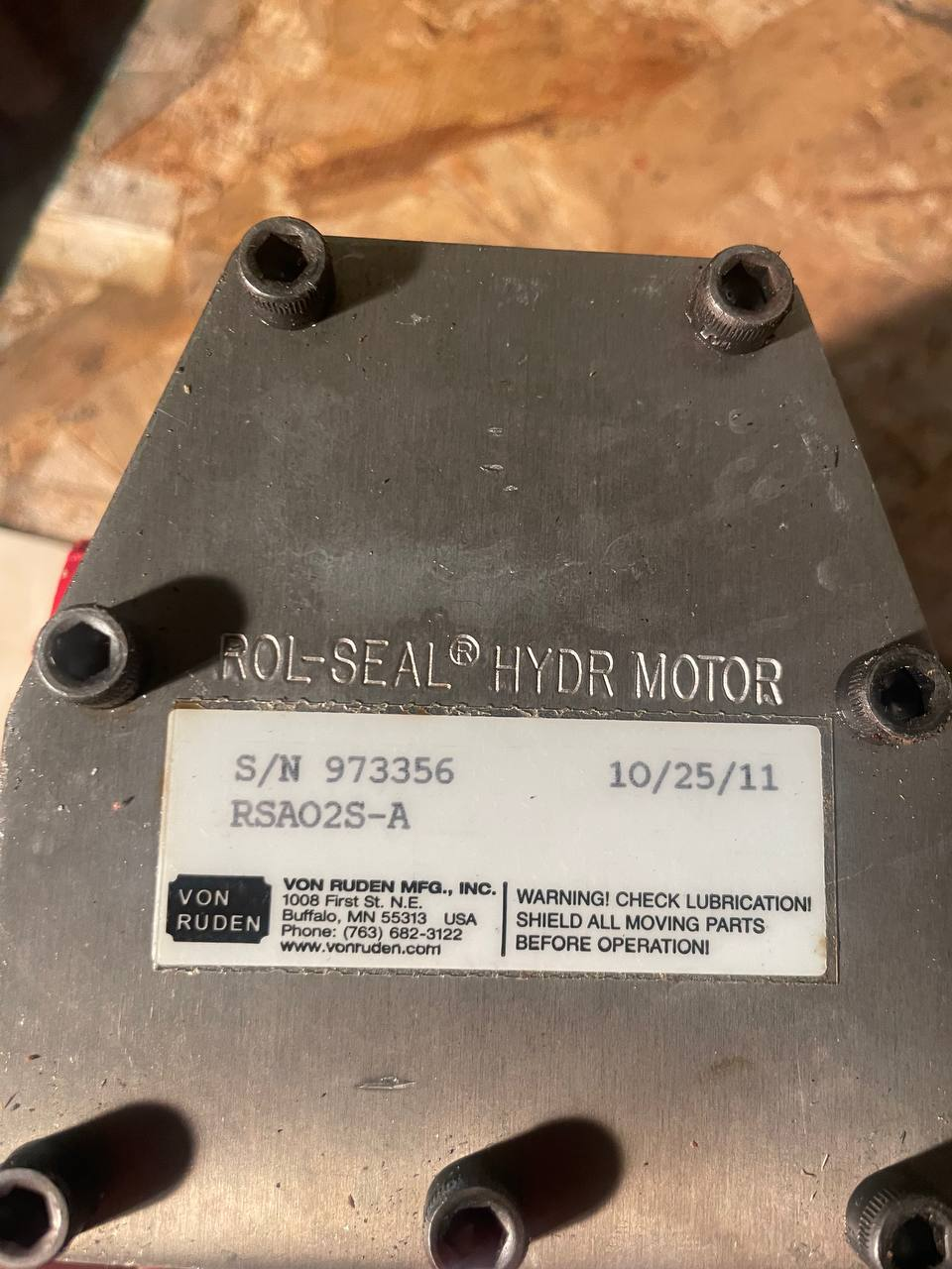 RSA02S-A Refurbished Hydraulic Motor by VON RUDEN