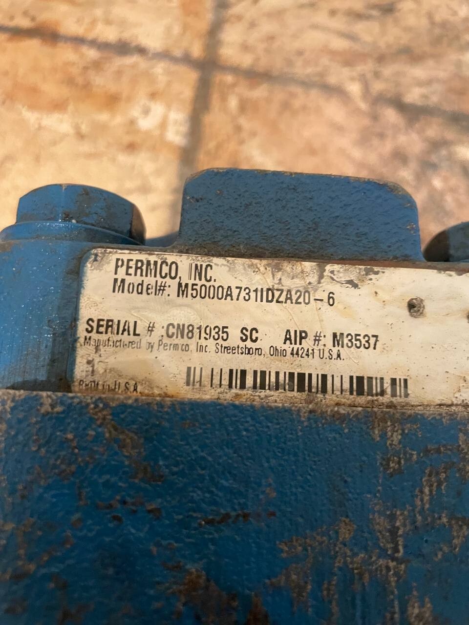 Permco inc M5000A731IDZA20-6 Hydraulic Starter Gear Motor