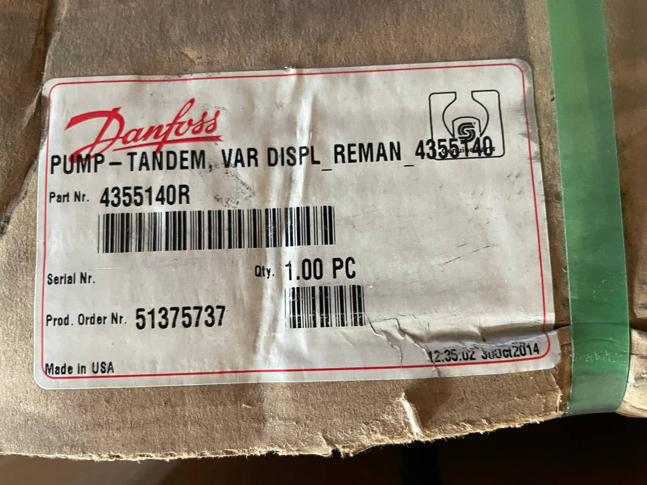 Tandem Variable Displacement Hydraulic Pump 4355140 84256059
