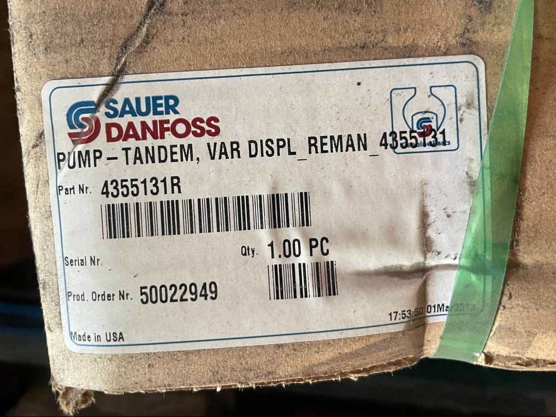 Sauer Danfoss Tandem Variable Displacement Hydraulic Pump 4355131