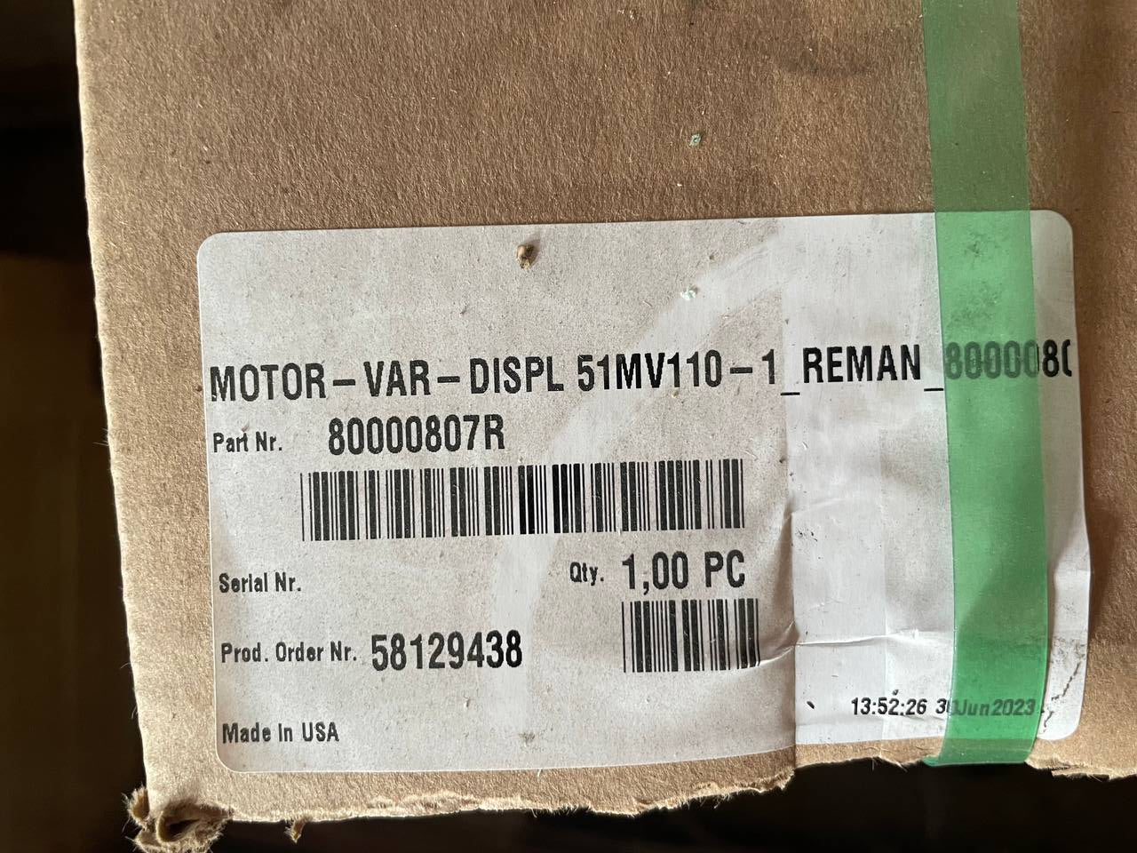 Danfoss 80000807 MOTOR-VAR-DISPL 51MV110-1